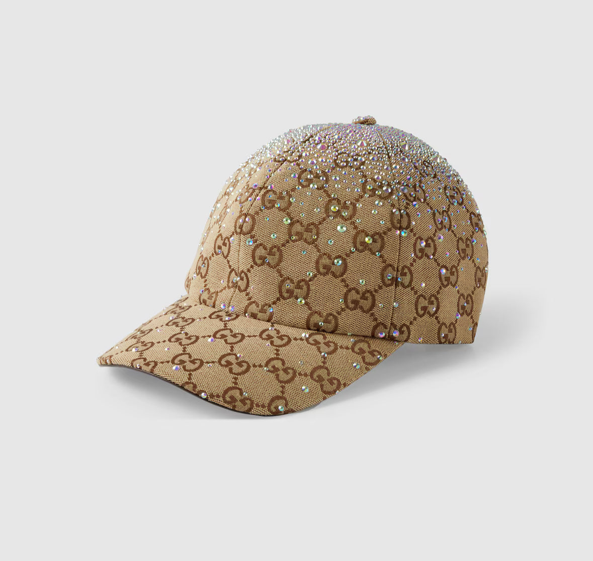 Cappellino da baseball in tessuto GG con cristalli