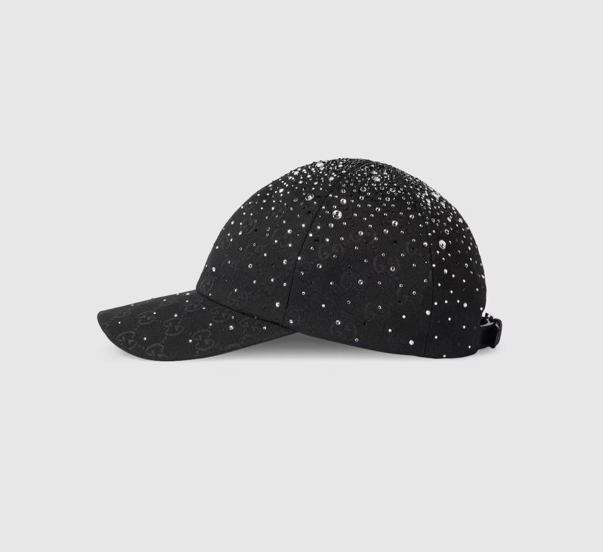 Cappellino da baseball in tessuto GG con cristalli