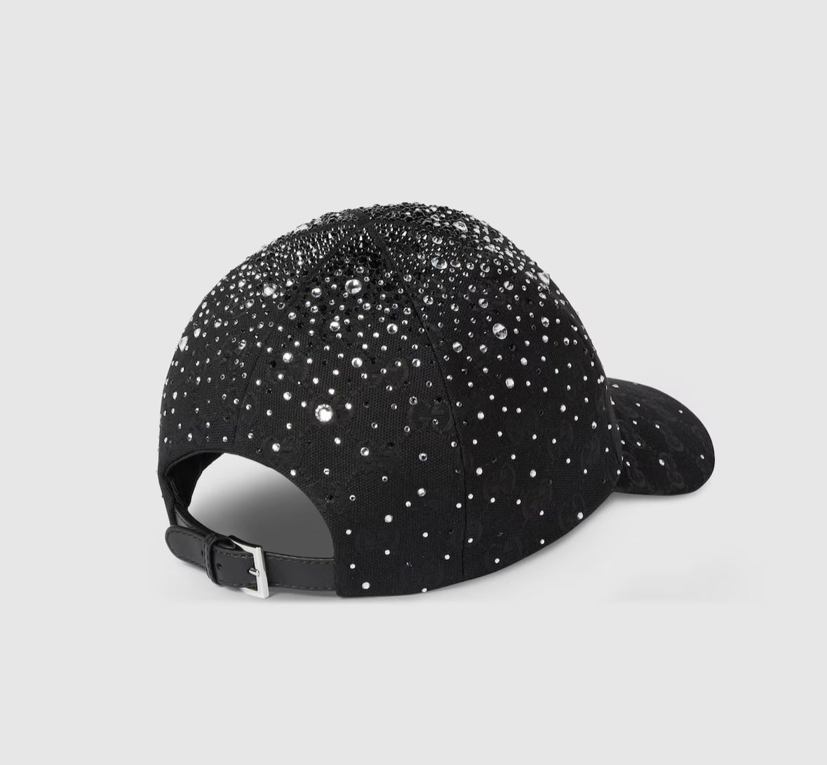 Cappellino da baseball in tessuto GG con cristalli